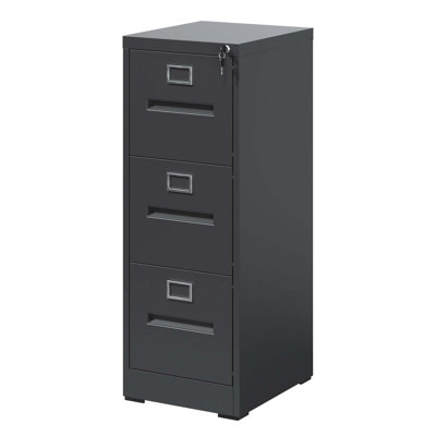 File Cabinet With Lock Metal Vertical File Cabinet Office Home, A4 Legal/Letter Size Narrow File Cabinet Locked,Assembly Required