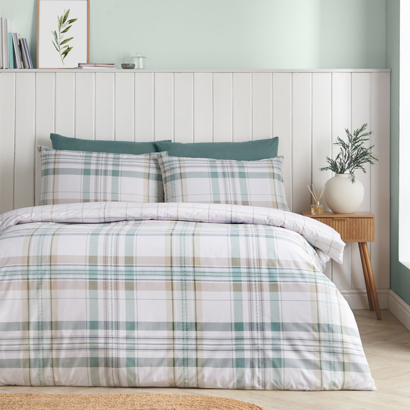Cartmel Check Reversible Duvet Cover Set, Double