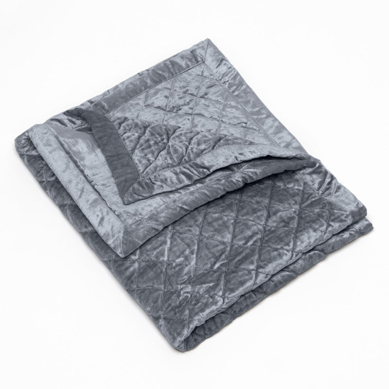 SIMAM VELVET SHAM, BLEU ACIER, TRÈS GRAND, Taie décorative de très grande taille, Bleu marine/gris