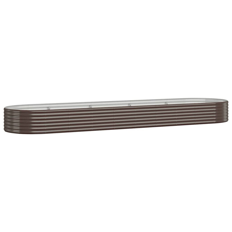 Garden Raised Bed Powder-coated Steel, brown, 36cm H x 396cm W x 100cm D