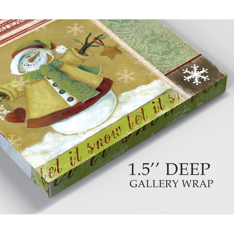 Snowman Love - Wrapped Canvas Print, 10" H x 10" W x 1.5" D