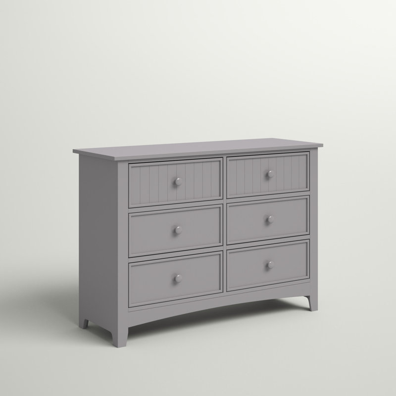 Commode double 6 tiroirs Agnew, Gris