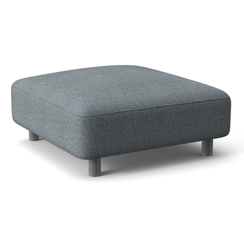 Avanni Outdoor Ottoman, Silver, White Sunbrella 6063-000