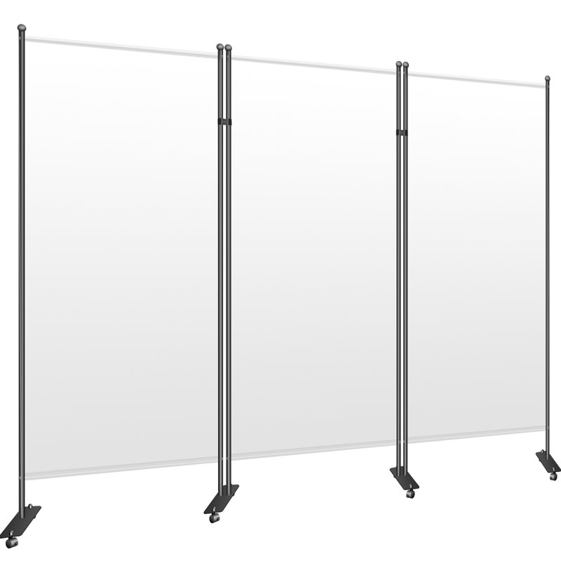 Paravent portable 3 panneaux autoportant, Blanc