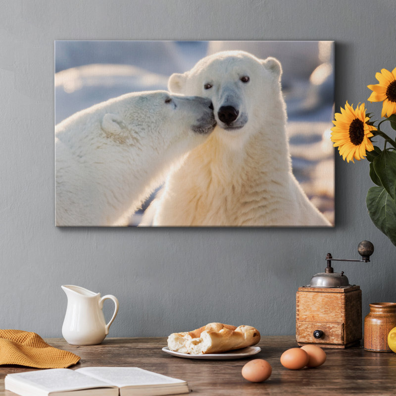 Ours polaire - photographie sur toile tendue, H 18 po x l 12 po x P 1 po