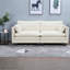 Canapés 2 places gain de place en chenille, causeuse beige moderne avec ports USB-690837627