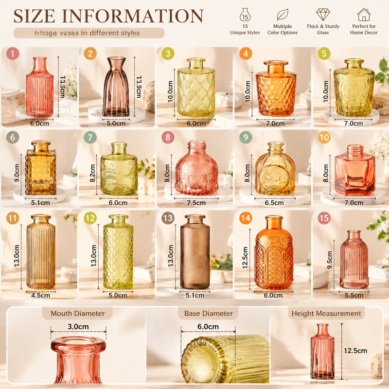 30 Pcs Glass Bud Vases