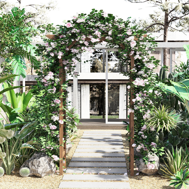 79 en arche de jardin en treillis - ajouter un charme rustique avec un toit de pergola de style campagne, une touche classique de fabrication en bois pour les mariages. Construction, ajoute à l'espace extérieur. Assemblage facile