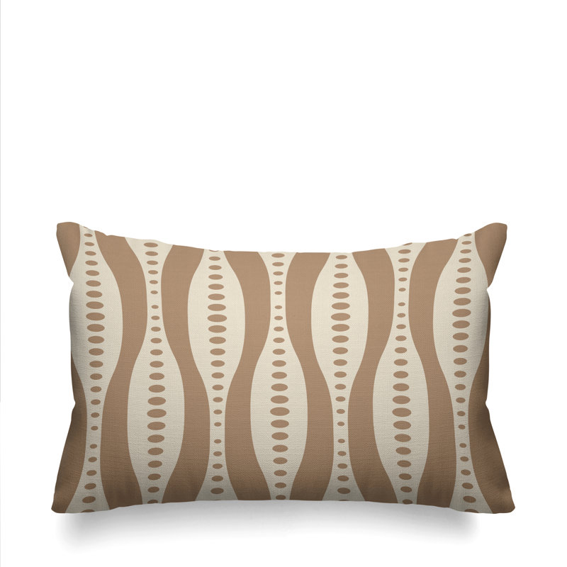 Housse et insert pour oreiller rectangulaire d'extérieur Claiborn, Beige