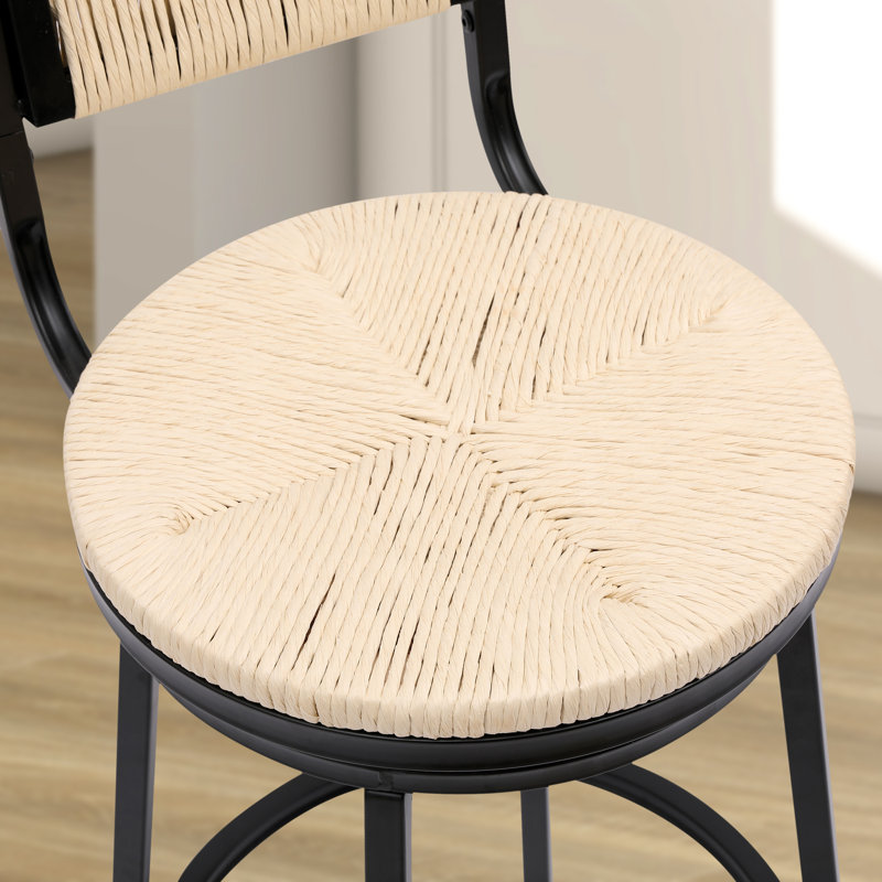 Ensemble de 2 tabourets de bar pivotants 15,92 "(ensemble de 2), Blanc crémeux