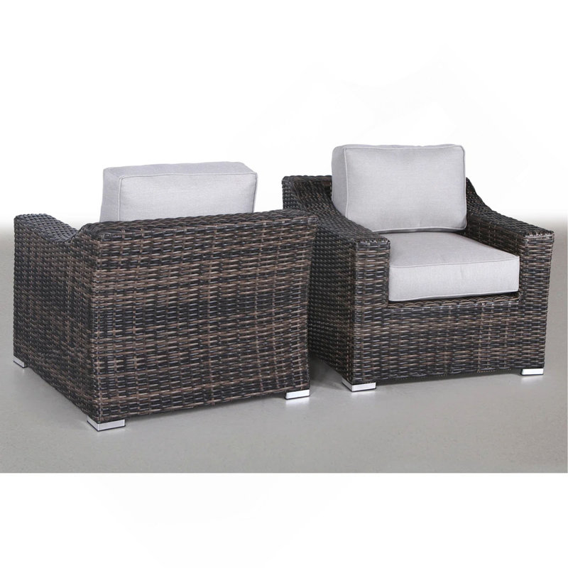 Chaise de patio avec coussins LSI 2, 2, Brun