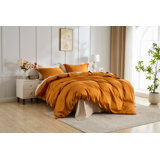 Egyptian Cotton Soft Duvet Cover Set 3Pcs Solid Color