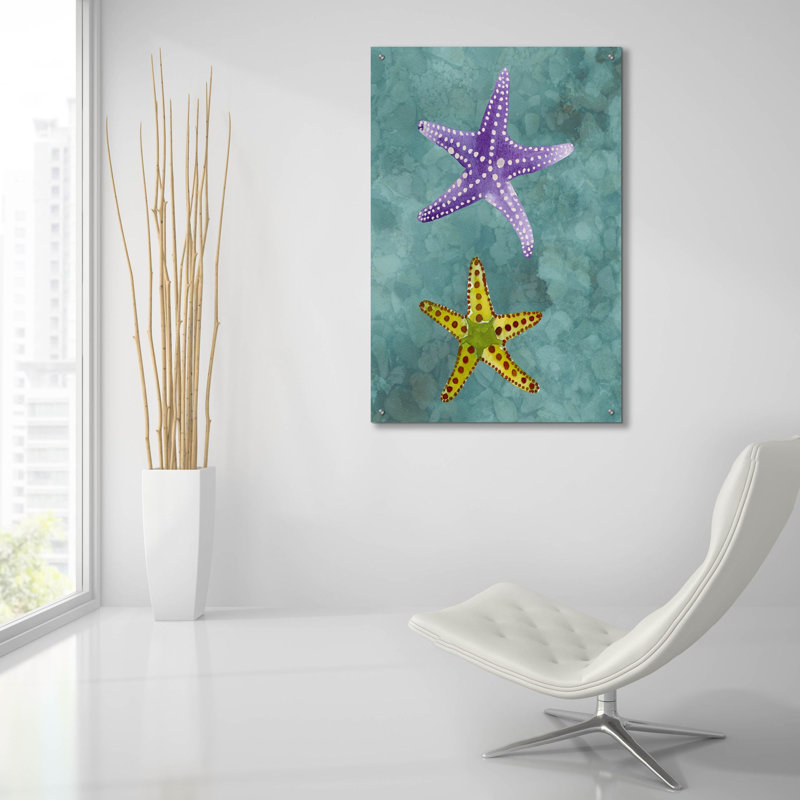  «Twin Starfish 2» par Alicia Ludwig, art mural en verre acrylique, 24 po x 36 po