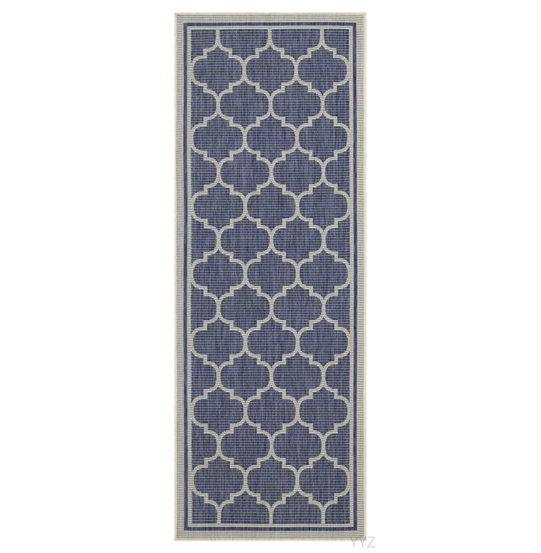Sunshine GC_HAR2004 Blue 2 Ft. 7 In. X 7 Ft. 3 In. Indoor/Outdoor Area Rug, Runner 2'7" x 7'3"