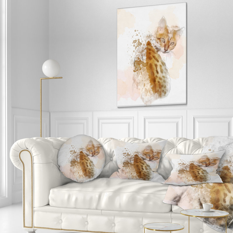 Coussin animal avec croquis de chat