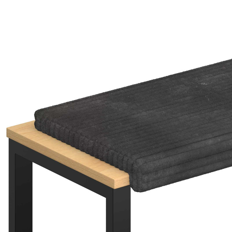  Bench Cushion Plush Corduroy Modern Home Decor Living Room Hallway Soft, 1, Dark Grey, 110 cm W x 38 cm D