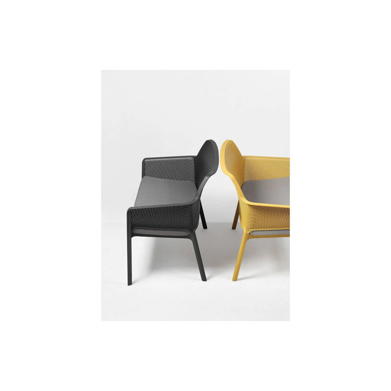 Net Outdoor Bench, Black