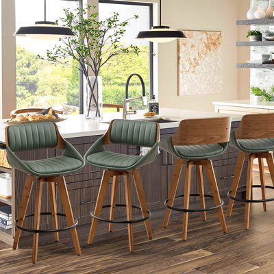 Jobani Swivel Upholstered Counter & Bar Stool(Set Of 4)