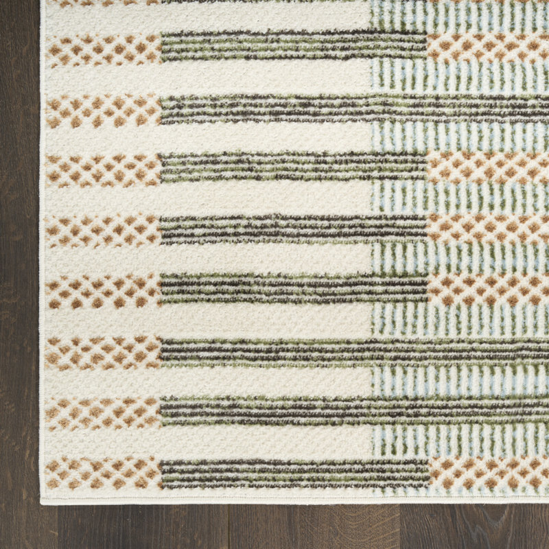 Martay Power Loom Geometric Polyester Area Rug, Rectangle 8' x 10'