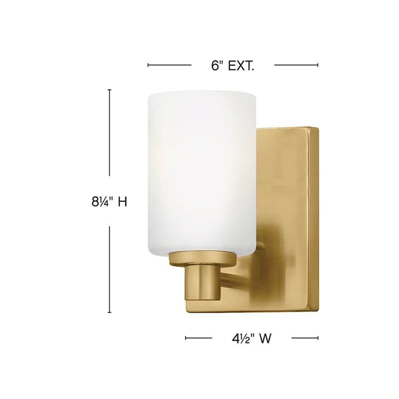 Karlie 1 - Light Bath Sconce, Lacquered Brass