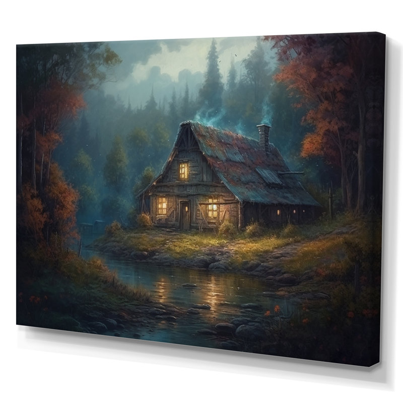 «Rumonda Forest Escape Cabin II», reproduction sur toile, H 24 po x l 32 po x P 1 po, Toile tendue