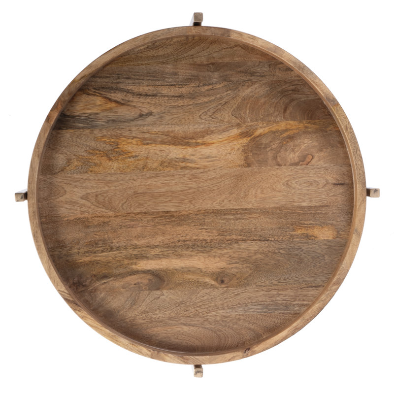 Damirra Wood & Metal Side Table, Natural Brown