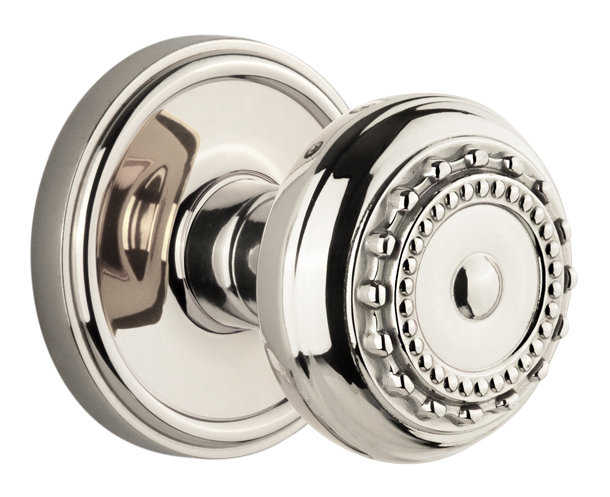 Rosette Grandeur Georgetown avec bouton de porte Parthénon, 2-3/4", Nickel poli