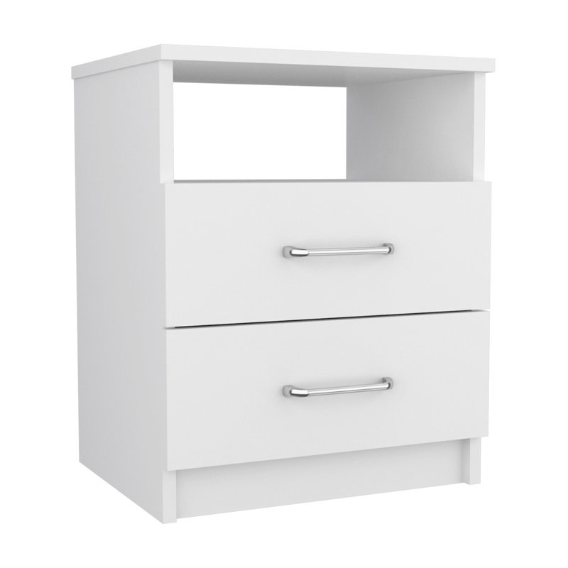 Brookeline 2-Drawer 1-Shelf Rectangle Nightstand, White