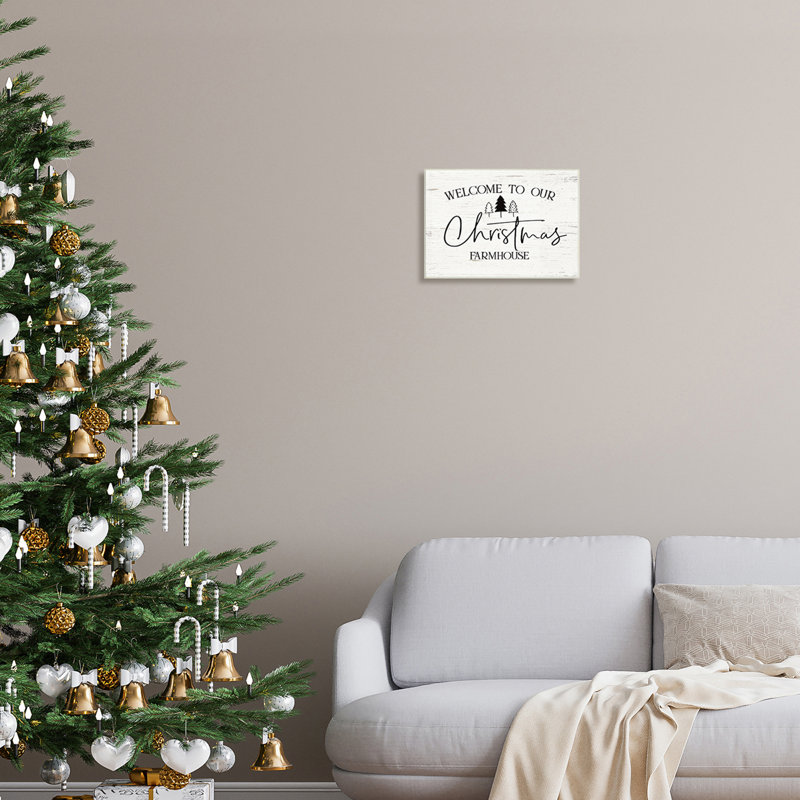 «Welcome Christmas Farmhouse Text Rustic Countryside Design», estampe numérique encadrée par Jo Moulton, Plaque murale
