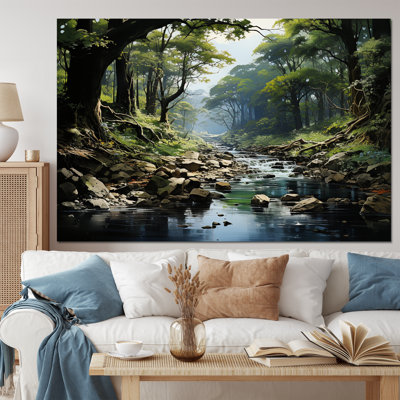 Gentle River Through Country Charm Forest - Landscapes Canvas Prints