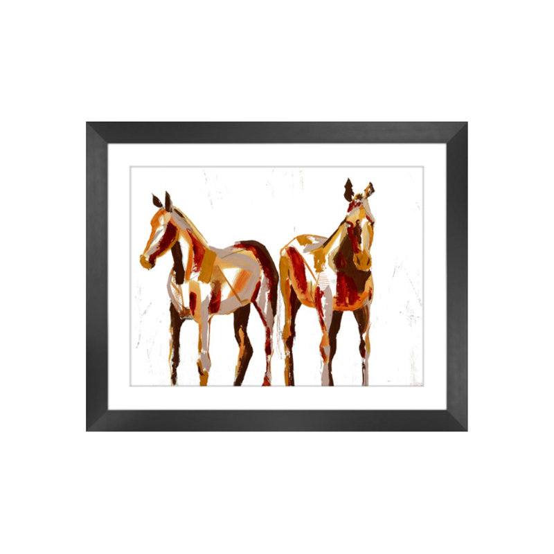 «Painted Horses I» par Milton Coppo - impression, Couche de verre, H 40 po x l 60 po x P 1,5 po
