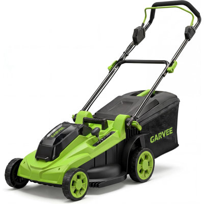 Cordless Lawn Mower, Battery Powered Push Lawn Mower with 6-Position Height Adjustment