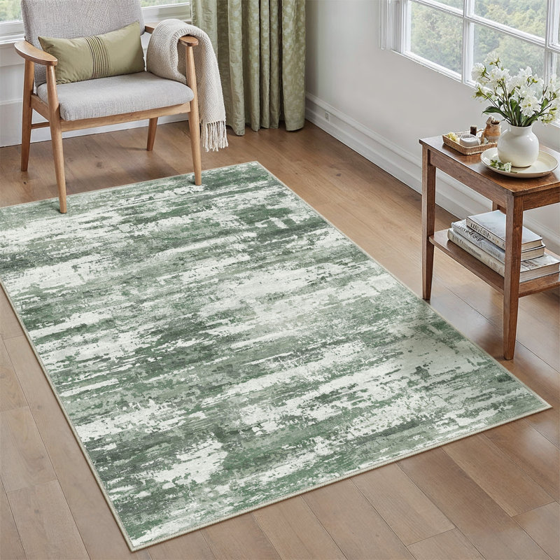 Tapis moderne lavable à la machine avec envers antidérapant Sarah, Rectangulaire 3 pi x 5 pi