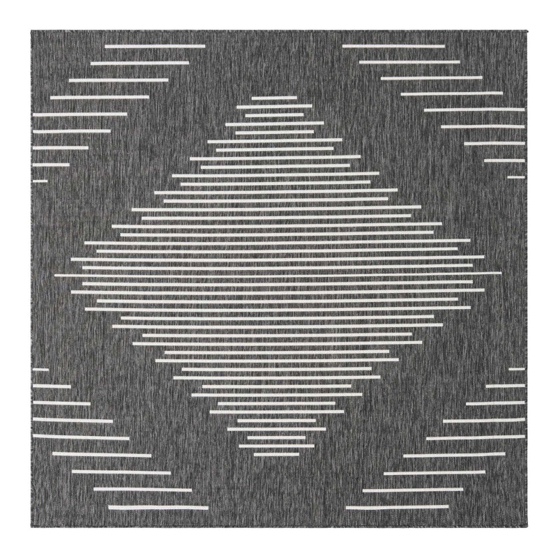 Striped Indoor / Outdoor Rug, Square 7'1"