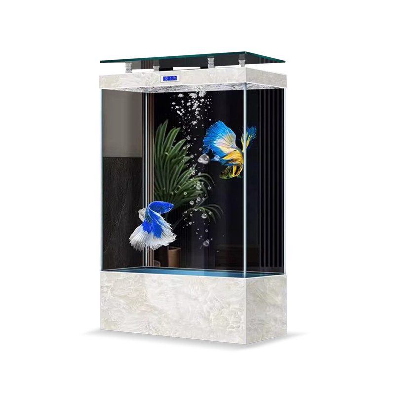 Aquarium moderne 140-150 gallons en acrylique Eco, 39.37, Blanc cassé / blanc