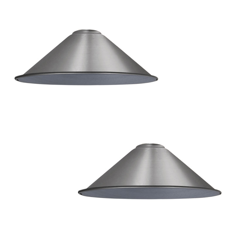 Nikias 10cm H Metal Cone Shape Lamp Shade ( Uno ), Satin Nickel/White