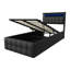 EU Sizes Ottoman Storage Bed with LED Headboard, Upholstered Gas Lift Bed Frame with USB-C Charging & Storage Shelf, Black PU & Grey Linen, 90/140/160x200cm-1032891509-1032891506