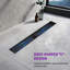 Designline 28 po Drain de douche linéaire en acier inoxydable avec couvercle de drain carré noir mat-116730945
