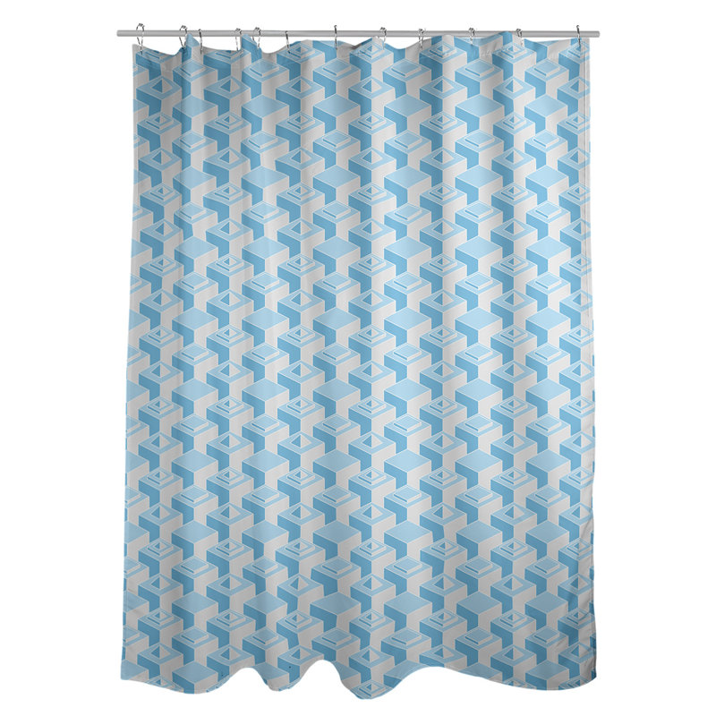 Rideau de douche simple Classic Skyscrapers, Turquoise