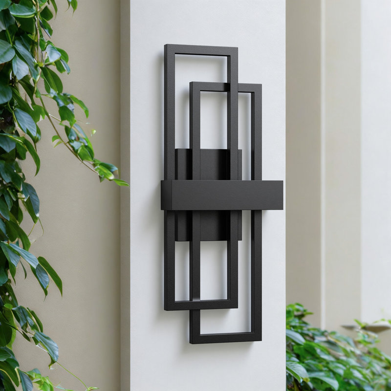 Applique murale d'extérieur à DEL Brandalynn, Noir mat, 27" H x 10.5" W x 4.5" D