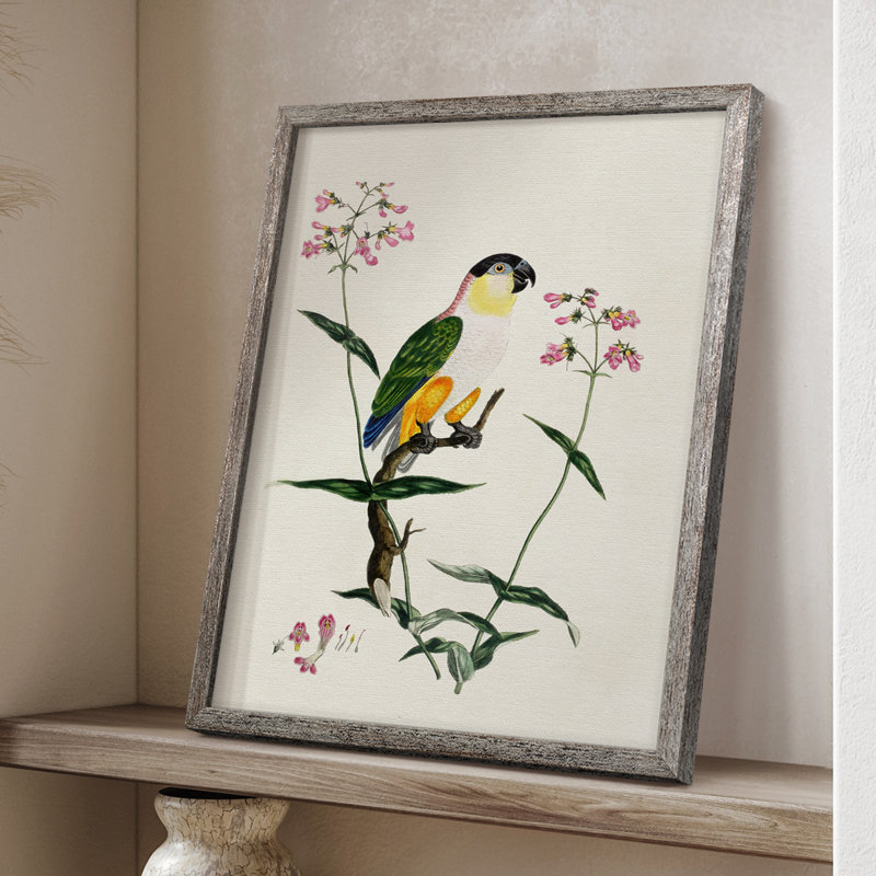 Bird in Habitat IV, reproduction encadrée - bois massif, H 30 po x l 24 po