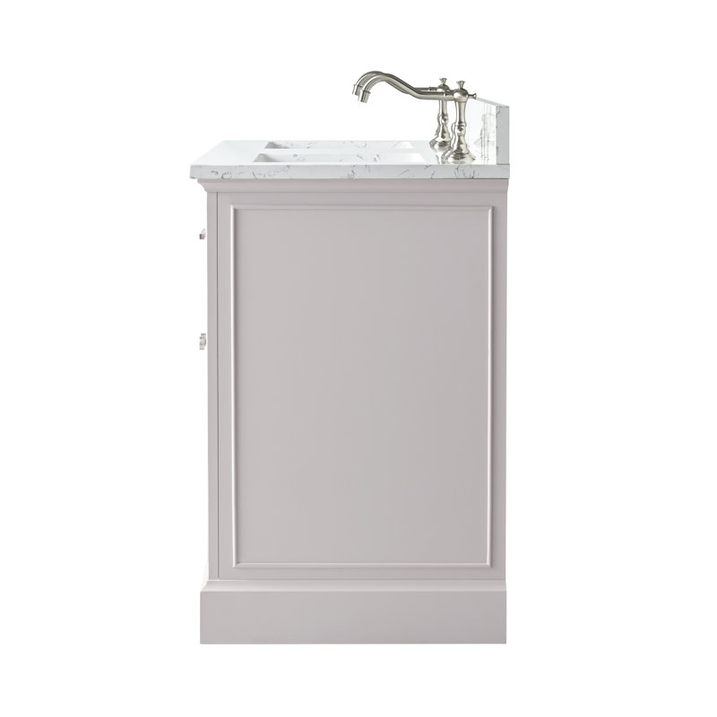 Thompson 54" W Double Bathroom Vanity, Taupe/Brushed Nickel