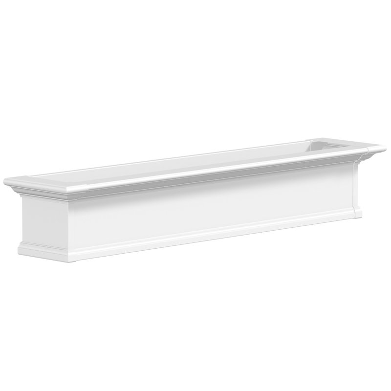 Anand Resin Window Box with Water Reservoir, White, 10" H x 60" W x 12" D