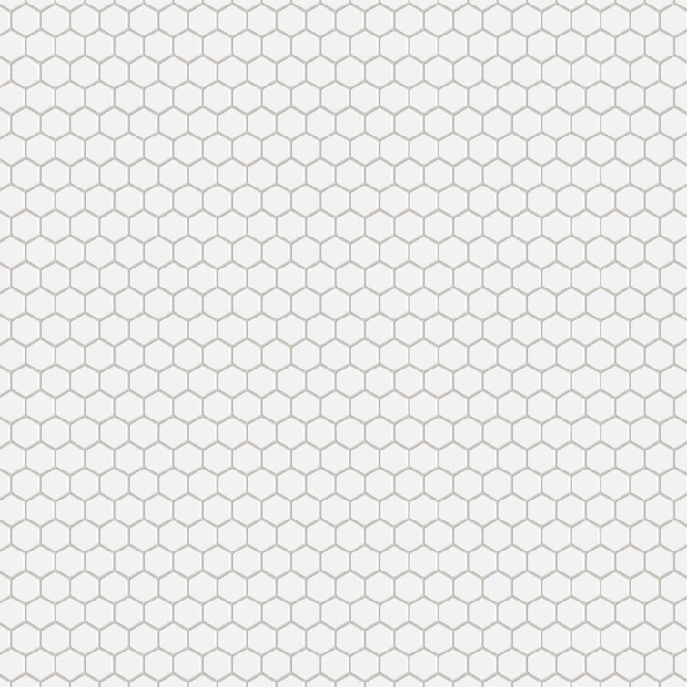 Metro 1" Hex Matte White 10-1/4" x 11-7/8" Porcelain Mosaic Tile