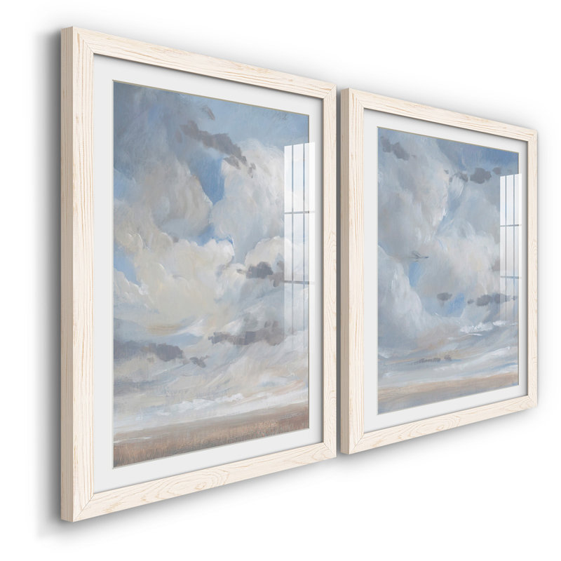Impression encadrée bleu ciel I-Premium - prête à être accrochée, Blanc, H 27,5 po x l 75 po x P 1,5 po