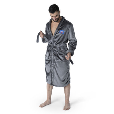NBA Oklahoma City Thunder Champs – Rim Grey Silk Touch Robe L/XL – Cozy Team Robe for Fans, Dorms, or Man Cave