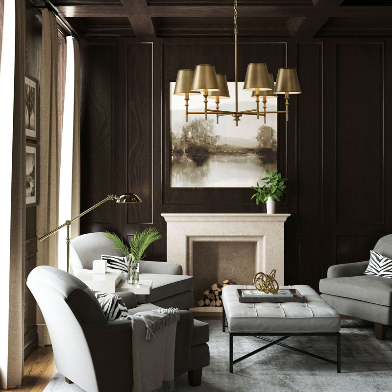 Freya Dimmable Classic / Traditional Chandelier, 27" H x 34" W