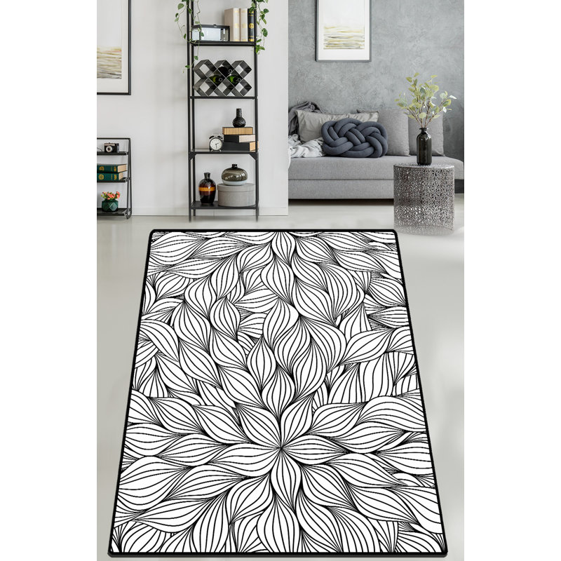 Premium Hall Carpet (4.9 x 6.6 ft), 100% Polyester, 0.2 in Pile Height | Antibacterial, Non-Slip Underside | Machine Washable, Durable & Easy Care, Perfect for Living Room or Entryway Decor