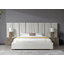 Nixa - Lit moderne en velours beige-1139556746