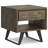 Lowry 22"W Solid Acacia Wood Modern Industrial Square End Table with Drawer, Open Shelf and Angled Legs-1072393523